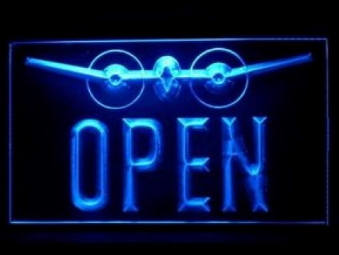 OPEN Travel Agency Ticket Travel Insurance LED Neon Sign